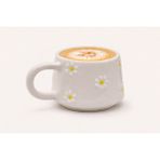 Yasmella Home Papatya Desenli Çay Kahve Kupa Bardak - 001 - Beyaz - 200 ml