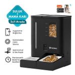 Yasomi DU-F03V + 4L/5L Kapasiteli Pilli/Adaptörlü Akıllı Otomatik Mama ve Su Kabı (Siyah)