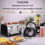 Yasomi Premium Kahvaltı Seti Su Isıtıcı Kettle + Smoothie Blender + Ekmek Kızartma Makinesi (Siyah) - Siyah - Gri