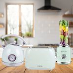 Yasomi Retro Kahvaltı Seti Su Isıtıcı Kettle + Smoothie Blender + Ekmek Kızartma Makinesi Bej yesil