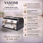 Yasomi YK-628T 4 Dilimli Geniş Yuvalı Ekmek Kızartma Makinesi - Siyah