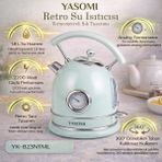 Yasomi YK-823NTSL 2200W 360° Döner Taban Kablosuz Kullanım Retro Su Isıtıcı Kettle - Mavi