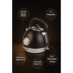 Yasomi YK-880ST 2200W 360° Döner Taban Kablosuz Kullanım Retro Su Isıtıcı Kettle - Siyah