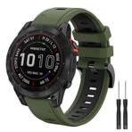 YASPARK Bileklik Fenix 5/Fenix 6 Pro/Fenix 5 Plus/Fenix 6/Fenix 7, 22 mm Silikon Yedek Bileklik Forerunner 945/Forerunner 935/Forerunner 745/Fenix 7 Solar/Fenix 7 Sapphire Solar için Uygun