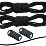 Yassı, Elastik,100 cm, Tak Bırak Ayakkabı Bağcığı, Bağlamaya Gerek Olmayan Yeni Nesil, Özellikle Spor,Convers Ayakkabılar İçin Pratik, Akıllı Bağcık (1 Çift) (SİYAH)