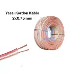 Yassı Kordon Kablo 2X0.75 Mm Kırmızı/Beyaz, Pvc İzoleli, İki Damarlı, Çok Telli 1 Metre