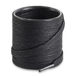 Yassı Mumlu Ayakkabı Bağcığı, Casual, Bot, Klasik ve Spor Ayakkabılar İçin Bağcık, 1 Çift (Siyah, 100 cm)