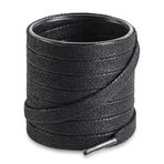 Yassı Mumlu Ayakkabı Bağcığı, Casual, Bot, Klasik ve Spor Ayakkabılar İçin Bağcık, 1 Çift (Siyah, 80 cm)