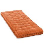 Yastık Ekstra Kalın 10 cm 2/3 Kişilik Kanepe için, Pamuklu İç Mekan Dış Mekan Koltuk Yatağı, Ev, Bahçe ve Veranda için Salıncak Yastığı, 140x40 cm, Turuncu, Rahat ve Dayanıklı E