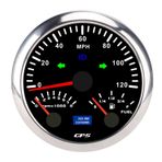 Yat 3 Arada 1 Hızometre ölçer, 120mph 8000rpm 7 Renk Arkadan aydınlatmalı, GPS Hızometre Takometre Yakıt Seviyesi Göstergesi, RV Için Uygun, Kamyon (Siyah Kadran Gümüş Çerçeve)