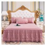 Yatak elbisesi, Dantel Yatak Eteği Yastık Kılıfı Yatak Takımı Fitted Sheet Çok Renkli Çoklu Boyutlar 3'lü Paket(8,180X200cm 1pcs sheet)