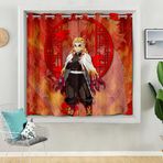 Yatak Odası Çocuk Odası için Karartma Perdeleri, Anime Kochou Shinobu Figürlü Baskılı Anime Perdeleri Pencere Güneş Perdeleri, 140 cm × 100 cm(GxY), 2 Panel Oturma Odası Parti Dekorasyonu