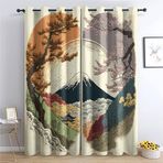 Yatak Odası için Karartma Perdeleri 2'li Set Termal Gromet Perde Modern Desen Tasarımı Çocuk Odası için İdeal Pencere Dekorasyonu 117x137 cm