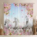 Yatak Odası ve Çocuk Odası için Karartma Perdeleri, Termal Gromet Perdeler, Dekoratif Pencere İşlemi, 2'li Paket 175x240 cm (YxB), Beyaz At Tasarımı
