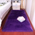 Yatak Odası ve Oturma Odası Dekoru için Suni Kürk Koyun Derisi Halı Yumuşak Kabarık Tüylü Halı Mor Yıkanabilir ve Dayanıklı 80x180 cm (31x71 inç)