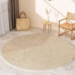 Yatak Odası ve Oturma Odası için Büyük Yuvarlak Halı Kalın Kaymaz Halı Kanepe ve Sehpa için Basit Tasarım 100 x 100 cm Rahat Kütük Tarzı Ev Dekoru için Mükemmel