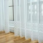 Yatak Odası ve Oturma Odası için Zarif Yarı Şeffaf Delikli Perdeler Nefes Alabilir Vual Perdeler - Rölyef Çiçek Tasarımı 132 cm x 213 cm Şık Pencere Bakımı için 2 Panel