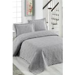 YATAK ÖRTÜM Örtüm Ivy Gri Çift Kişilik Microfiber Kapitone Yatak Örtüsü