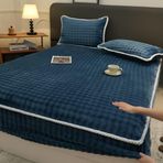 Yatak Örtüsü Ekstra Derin Tam Lastikli Çarşaf, Kapitone Yatak Koruyucu Tek Kişilik Yatak, Ekstra Derin Tek Kişilik Yatak Örtüsü, King Size Yatak Örtüsü, I, 79"x87" (3 ADET)