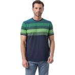 Yatay Çizgili Bisiklet Yaka T-Shirt - 2XL