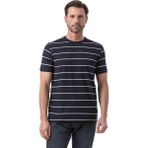 Yatay Çizgili Bisiklet Yaka T-Shirt - M