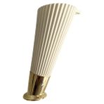 Yatay Desenli 15CM Krem Plastik Ayak Mobilya Masa ve Dolap Ayağı(Krem Altın 15CM) - Krem - Sarı