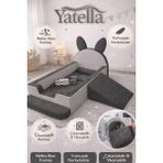 Yatella Tavşan Tasarımlı Çok Amaçlı Bebek Koltuğu & Yatak (Yıkanabilir) 70 x 130 cm Krem - Antrasit