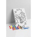 Yatinks Tavus Kuşu Desenli Mandala Tuval Boyama Seti 40x50 cm