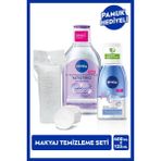 Yatıştırıcı Micellar Makyaj Temizleme Suyu 400ml ve Göz Makyaj Temizleyici 125ml, Pamuk Hediye