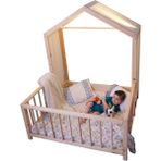 Yavi Doğal Ahşap Çocuk Oyun Alanı Çocuk Yatağı Çocuk Kafesi Montessori Kafesdoğal - 100 x 100 cm