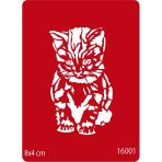 Yavru Kedi Yapışkanlı Stencil Süsleme Ve Boyama Kalıbı Şablon