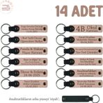 YavruAğzı & Siyah, Karne Gününde Dağıtılacak Süper Hediye, 14'lü Anahtarlık Set, İsme Özgü Hatıralık