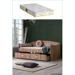 Yavrulu Karyola, Akasya Yavrulu Yatak - Ceviz +1 Adet Comfort Yatak 90 X 200 Beyaz