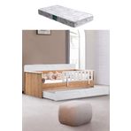 Yavrulu Karyola, Flora Yavrulu Montessori Karyola - Ceviz + 1 Adet Comfort Yatak