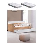 Yavrulu Karyola, Flora Yavrulu Montessori Karyola - Ceviz + 2 Adet Comfort Yatak