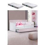 Yavrulu Karyola, Flora Yavrulu Montessori Karyola - Pembe + 2 Adet Comfort Yatak