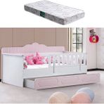 Yavrulu Karyola, Flower Yavrulu Montessori Karyola - Pembe + 1 Adet Comfort Yatak