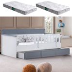 Yavrulu Karyola, Mira Yavrulu Montessori Karyola + 2 Adet Comfort Yatak Gri 90 X 190
