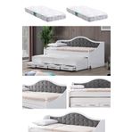 Yavrulu Yatak Eymen Yavrulu Karyola Gri + 2 Adet Comfort Yatak