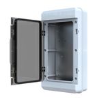 YAVUZ Abs Pano 23.5 x 43.5 x 11.5 cm Taban Saclı IP65 Plastik Pano Montaj Plakalı Elektrik Kutusu Pano Darbeye Dayanıklı Dış Ortam Muhafaza Kutusu ABS Pano POLİ 020