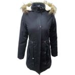 Yavuz Jenerik J01805 Çocuk Kız Gabardin Içi Kürklü Kapüşonlu Kaban - J01805 - Siyah - 11 Yaş