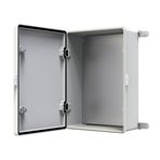 YAVUZ Polyester Pano 35 x 50 x 17 cm Taban saclı IP65 Polyester Pano Montaj Plakalı Elektrik Kutusu Taban Saclı Pano Dış Ortam Muhafaza Kutusu PLYS 3550