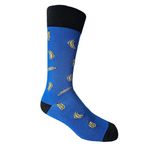 YAX SOCKS Eğlenceli Tasarım - Erkekler için Renkli Elbise Çorapları, Güçlendirilmiş Burun ve Topuk, Penye Pamuktan Üretilmiştir - Tek Beden (8-12) Assoted, Mavi Muz, Tek Beden