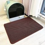 Yaxin Kedi Kumu Matı Kedi Kumu Tutma Matı Petek Çift Katmanlı Tasarım Idrar ve Su Geçirmez Malzeme Dağılma Kontrolü Daha Az Atık Daha Kolay Temizlenir Yıkanabilir (Yurt Dışından) - 50 x 40 cm - Kahve