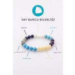 Yay Burcu Taşlarından Oluşan Doğal Taş Bileklik 8 mm Küre Kesim - Burç Bilekliği