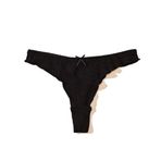 Yay G-string Külot Pamuk Kadın Külot Bayanlar Tanga Düz Renk Düşük Bel Bikini Külot Iç Çamaşırı Bayanlar için (Color : Black, Size : 1PC_L)