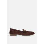 Yaya by Hotiç Kadın Kahverengi Süet Gold Tokalı Loafer