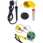 Yayke 40 Watt Profesyonel Lehim Kalem Havya Lüx Set Lehim Teli +Lehim Pastası +Mini Sehpa - Sarı