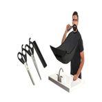 Yayke Berber Kuaför Traş Seti Ara Makası + Tarak + Kuaför Makası + Beber Örtüsü 4 Parça Set