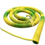 Yaylı Spiral Kablo, 2.5mm2 Single Core Yellow Green Spring Ground Wire Retractable Spiral Cable, 1-10 Meters(Stretch 5 meters)